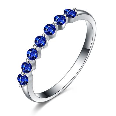 China Fester Weißgold-Saphir-und Diamant-Ring-Band-blauer Edelstein-Schmuck zu verkaufen