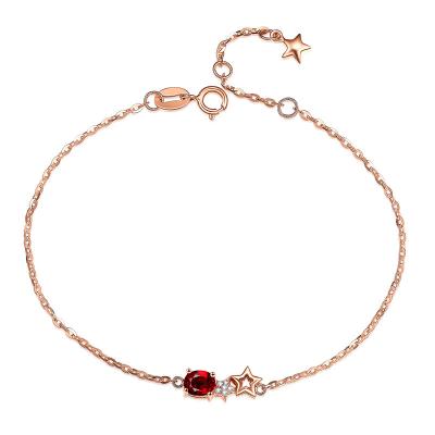 Chine Petit rubis rouge posté de bijoux de l'or 18k et bracelet de diamant à vendre