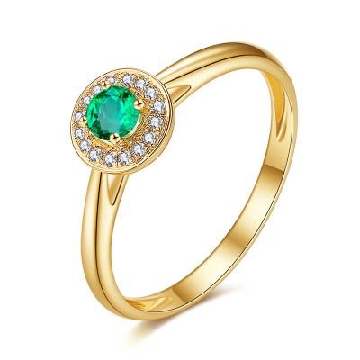 Cina Anelli verdi reali della pietra preziosa, anello di oro verde smeraldo del diamante con il diamante del mazzo in vendita