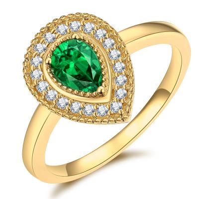 China Diamond Jewellery Rings Pear Shaped Gold Rings With Precious Stones for sale