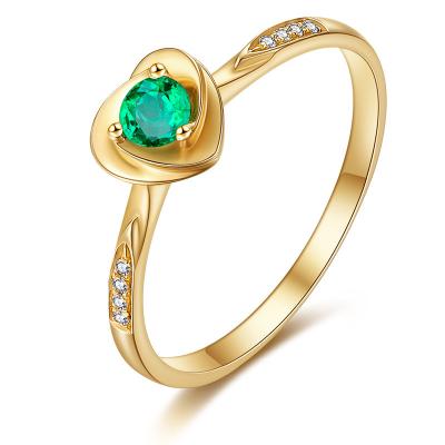 China Modern 18k Gold Gemstone Rings With Diamond Accents Ring Yellow Gold for sale