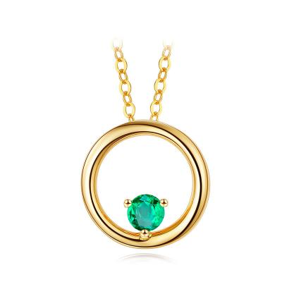 Chine Collier pendant vert véritable de cercle d'or pour des filles aimant des cadeaux à vendre