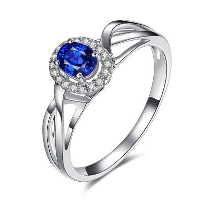 China 18 Carat White Gold Sapphire And Diamond Ring For Anniversary for sale