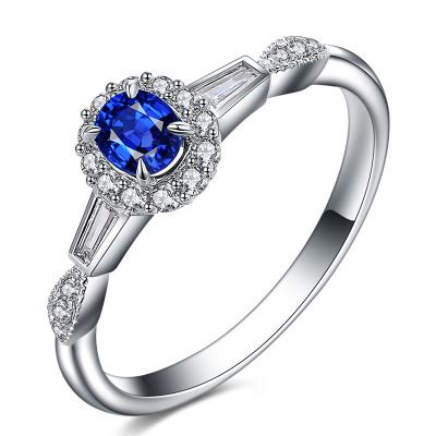 China Genuine White Gold Sapphire Rings , Sapphire And Gold Engagement Rings  for sale