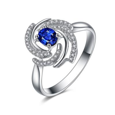 China Elegant 18k Gold Sapphire Diamond Ring Engagement Birthstone For Women for sale