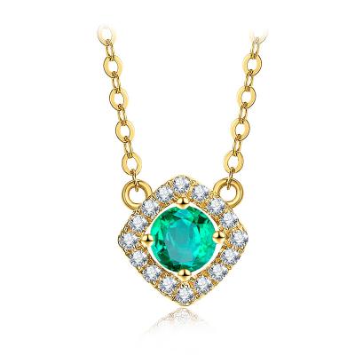 Cina Collana verde smeraldo di Birthstone del diamante dei gioielli verdi della pietra preziosa con il diamante in vendita