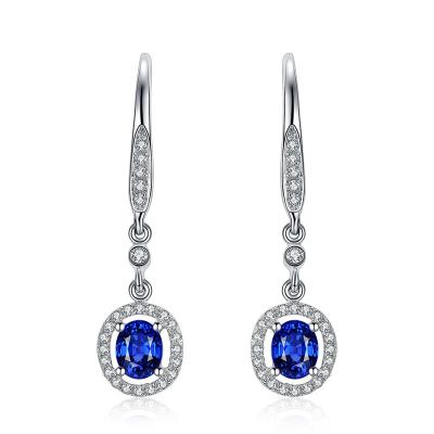 China Genuine Sapphire Diamond Stud Earrings , Luxury Diamond Jewelry for sale