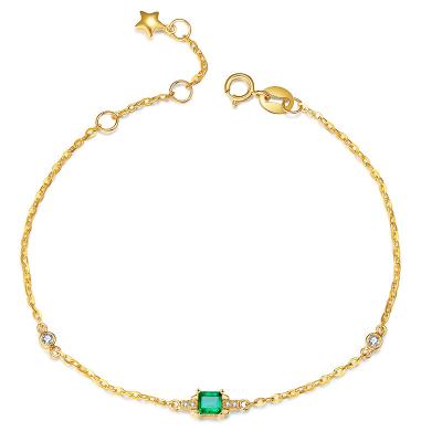 China Gold And Emerald Bracelet , Custom Natural Emerald Diamond Bracelet for sale