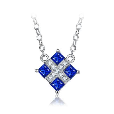 Chine Grand collier carré bleu de pendant de saphir de la pierre porte-bonheur 4 en pierre à vendre