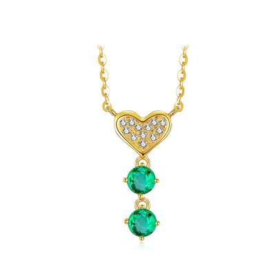 Chine collier pendant de pierre gemme de chaîne de l'or 18K d'amant vert de bijoux 16 po. de longueur à vendre