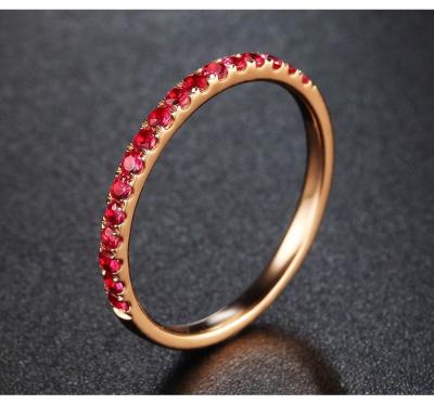 Chine finition rouge de polonais de haute d'anneaux de mariage d'or de 18K Rose pour Madame Engagement à vendre