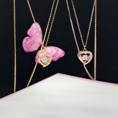 Chine Taille pendante du collier 1mm de coeur de bijoux d'or des filles 18K pour les cadeaux affectueux à vendre