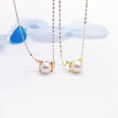 中国 良い固体Au750白い真珠の吊り下げ式のリンク・チェーンNecklace18kの金の宝石類 販売のため