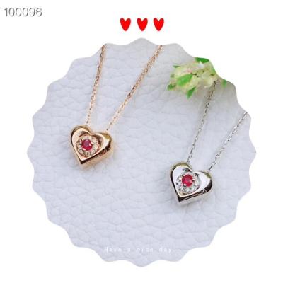 China Double Sided Pendant Fine Diamond Jewelry Ruby Chain Romantic For Lover for sale