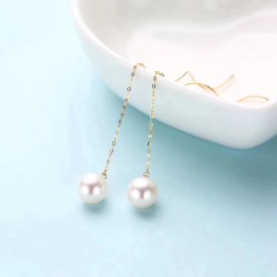 China Round Cultured Pearl Drop Dangle Earrings Pink Metal Color For Leisure Occasion for sale