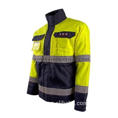 China NORTHERN CAP EN ISO 20471 EN ISO 11612 Melton Flame Retardant Antistatic Splash Flame Retardant Workwear Clothing for sale