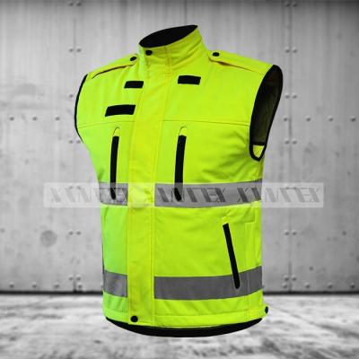 China 2022 Hot-sale Breathable Hi-Vis Softshell Invest High Visibility Safety Workwear Reflective Waist Coats Workwear Wholesale for sale