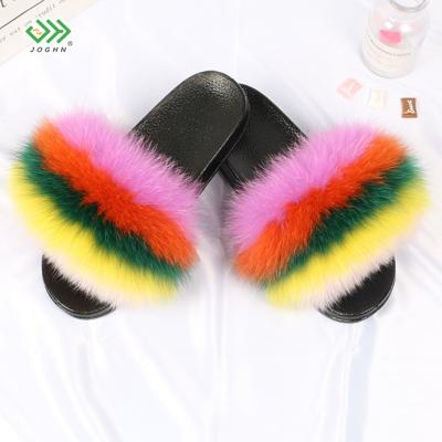 China Fashion Trend JOGHN Products Unique Warm Colorful Women's Salt Fur Winter Whole Slippers for sale