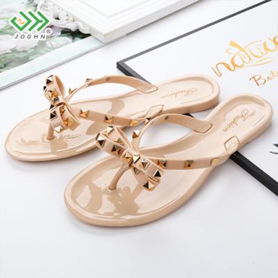 China 2022 fashion trend sandals women fashion jelly shoes ladies lady's shoes PVC flip flop beach slippers latest for girl for sale