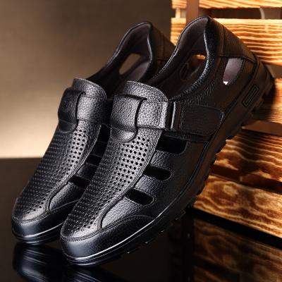 China Hollow Non Slip Breathable Leisure Shoes Hole Deodorization Joghn Summer Sandals Soft soled Leather Shoes for sale