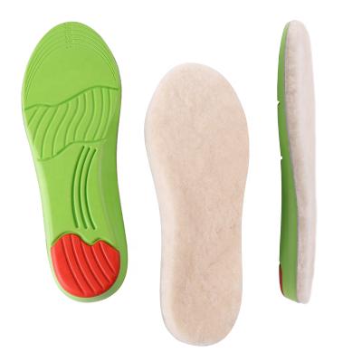 China Cuttable Warm PU+Gel+wool Joghn Waist Comfort Latex Wool Or Sheepskin Insoles for sale