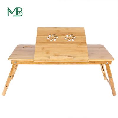 China Factory Wholesale 100% Sustainable Natural Folding Bamboo Computer Laptop Desk for sale