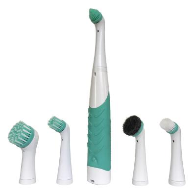 China 5 Interchangeable Cleaning Brush Heads/Kitchen Sonic Scrubber Brush for sale