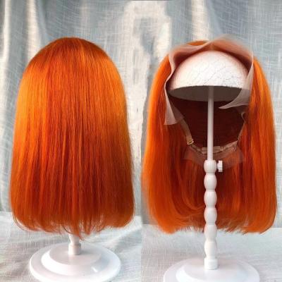 China Wholesale Brazilian Blue Green Wigs Human Hair 150% Remy Orange Blonde Pink Red Gray Colored Short Bob Cut Bob Lace Front Human Hair Wig Body Wave for sale