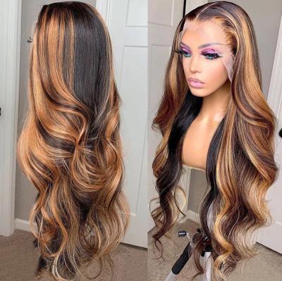 China Body Wave Highlight Wig Hair Ombre Lace Front Wig 30 Inch Brazilian Hair Wigs For for sale