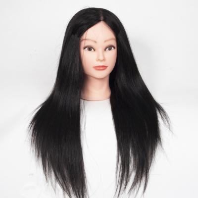 China Cosmetology Mannequin Heads Real Hair Flat Hair Cutting Salon Hairdresser Braided Training Head Hot Selling Braided Training Head for sale