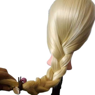 China Cosmetology mannequin heads 2021 fashion cheap mannequin hot sale female head with hair for doll synthetic head hair training braided color 613 for sale