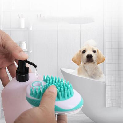 China Sustainable Dog Cat Grooming 2 in 1 Massage Pet Wash Bath Brush for sale