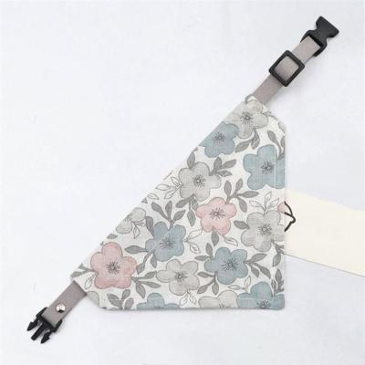 China 2020 Custom Sustainable Luxury Cotton Floral Dog Bandana With Collar for sale