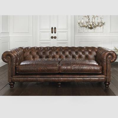 China Factory Price PU Leather Sectional Sofa Furniture Bottom Sofa Chesterfield Antique Chesterfield Sofa for sale