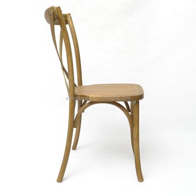 China Wedding Cross Back Solid Wood Rental Chair Stacking Chair X Back for sale