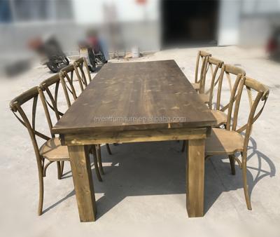 China Wooden Rustic Solid Hard Style Farmhouse Wood Table for sale