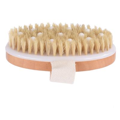 China All Natural Natural Bristle Soft Beads Wooden Bath Massage Spa Massager Brush for sale