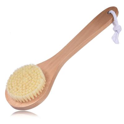 China All Natural Nylon Bristle Bath Body Brush Custom Logo Wooden Body Brush for sale