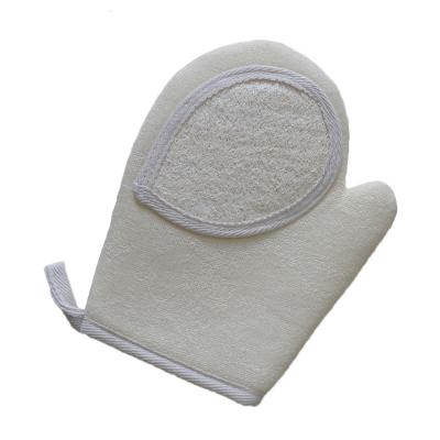 China EXFOLIATING Natural Loofah Glove Soft Skin Exfoliating Natural Loofah Back Sweep Natural Loofah Bath Gloves for sale