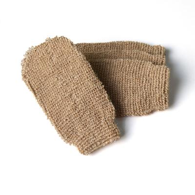 China EXFOLIATE Natural Hemp Bath Gloves Maker Scrubber Towel Jute Bath Gloves for sale