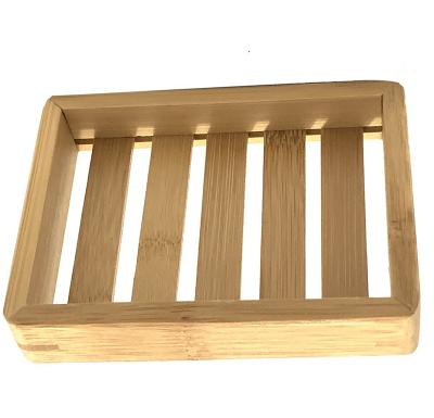 China Eco-friendly Natural Wooden Bamboo Soap Dish Box Container Bathroom Tray Holder Storage Soap Rack Soap Dish for sale