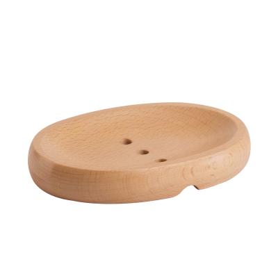 China Eco-Friendly Wholesale Eco-Friendly Biodegradable Natural Wooden Oval Shape Wooden Soap Holder Soap Dish for sale