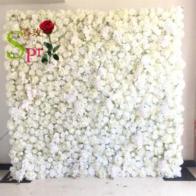 China Silk Artificial Decorative Wall Panel Custom White Wedding Orchid Rose Hydrangea Orchid Flower Backdrop WEDDING OR PARTY FLOWER WALL SPR Supplies Decoration Artificial Decorative Wall Panel for sale