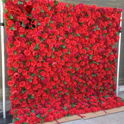 China Custom High Quality Wedding Floral Wall The Romantic Wedding Centerpieces Decoration SPR Plastic Artificial Decorative Panel Flower Factory Wall for sale