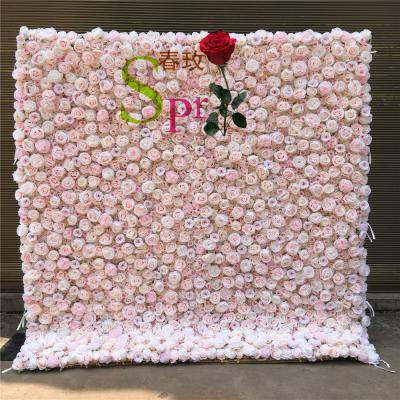 China Romantic Wedding Decoration SPR For Event Plastic Red White Artificial Rose Peony Bun Flower Wall Wedding Decor Rustic Silk Fabric Arrangement for sale