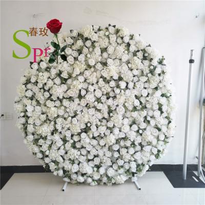 China Decorative Wall Panel Wedding Decoration SPR White and Green Custom Romantic Wedding Flower Rose Hydrangea Backdrop Silk Artificial Decoration Supplies for sale