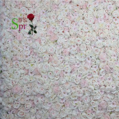 China Wholesale Single Pink Rose Flowers SPR Wedding 40*60cm Backdrop Ombre Flower Wall Panels For Event Decoration for sale