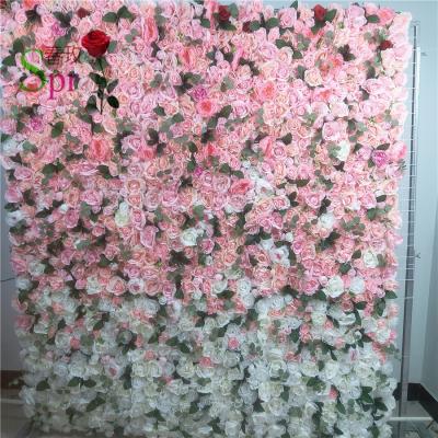 China Flowers Only Customizable Artificial SPR Rose Flower Wall For Wedding Decoration for sale