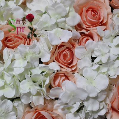 China Wholesale Natural Touch SPR Yiwu Plant Cream White And Pink Purple Artificial Flower Wall For Wedding Event Decoration for sale