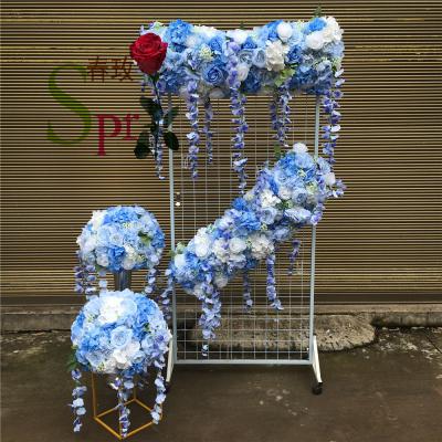 China SPR 35/40cm floral flower pom pom rose peony hydrangea artificial flower ball centerpiece wedding backdrop decor table flower for sale